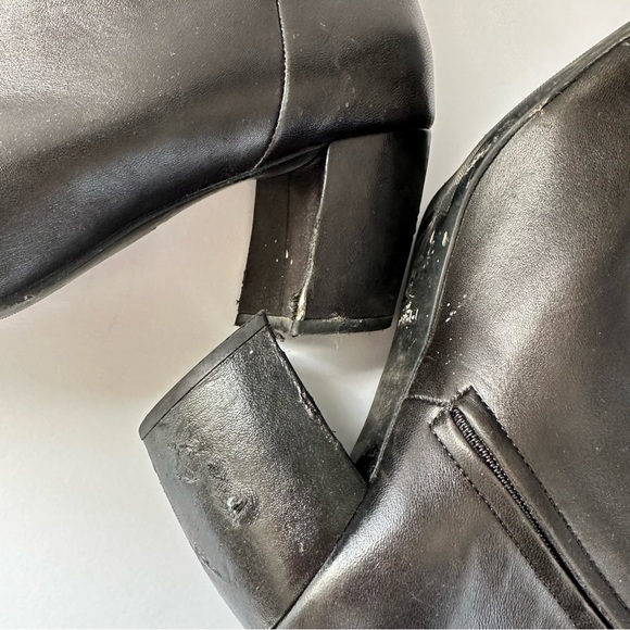 Prada Black Leather Ankle Square Toe Boots - Picture 4 of 6